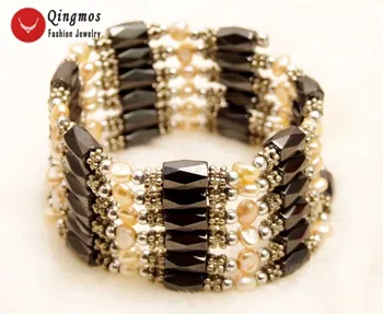 Qingmos Pink Pearl Bracelet for Women with 4-5mm Natural Baroque Pearl & Black Hematite Magnetic 38'' Long Necklace Bracelet 351
Qingmos Pink Pearl Bracelet for Women with 4-5mm Natural Baroque Pearl & Black Hematite Magnetic 38'' Long Necklace Bracelet 351