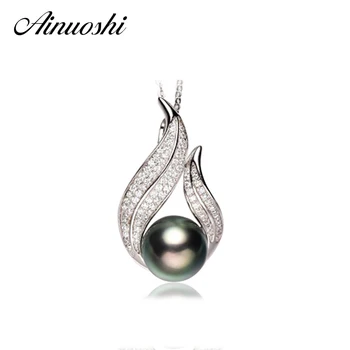 AINUOSHI 925 Sterling Silver Sona Necklace Pendants Natural South Sea Black Tahiti Pearl 11mm Round Pearl Engagement Pendants
AINUOSHI 925 Sterling Silver Sona Necklace Pendants Natural South Sea Black Tahiti Pearl 11mm Round Pearl Engagement Pendants