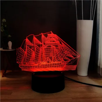 Novelty Acrylic 3D Boat lamp 7 Color Change Sailboat illusion LED DEC Home Bedside USB Table Night Mood Lights Holiday Kids Gift
Novelty Acrylic 3D Boat lamp 7 Color Change Sailboat illusion LED DEC Home Bedside USB Table Night Mood Lights Holiday Kids Gift
