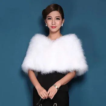 Women ostrich feather shawl the bride wedding dress bridesmaid wedding wrap turkey feather cape female short cloak
Women ostrich feather shawl the bride wedding dress bridesmaid wedding wrap turkey feather cape female short cloak