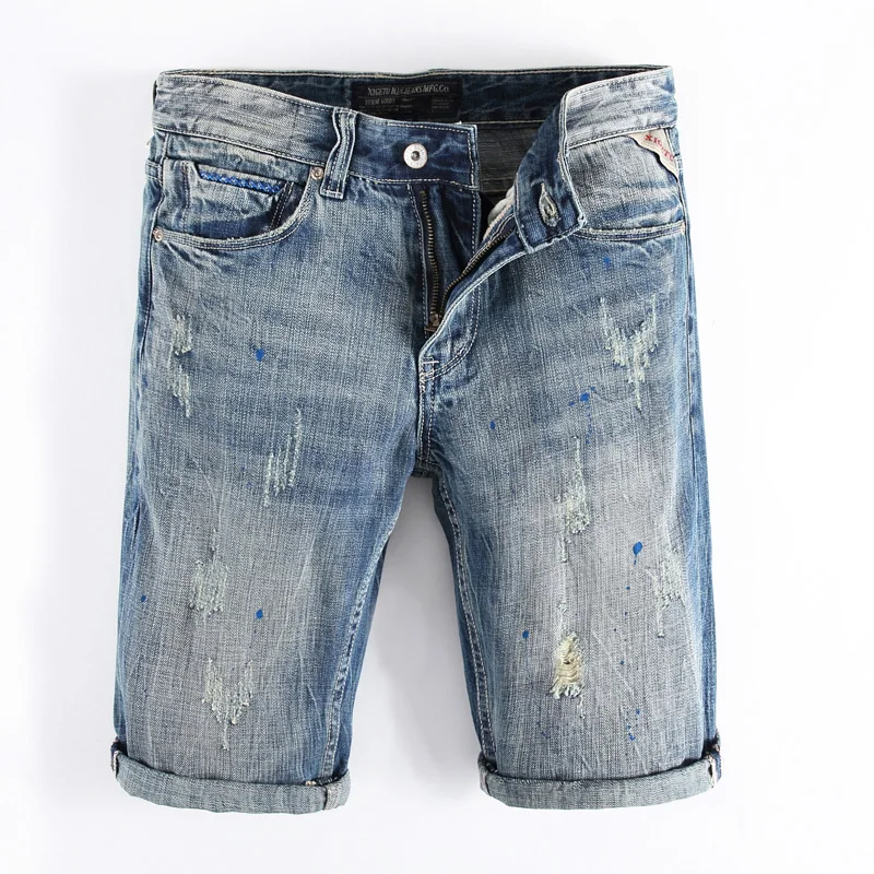 Vintage Designer Men's Jeans Shorts Summer Fashion Retro Washed Paint Hip Hop Short Ripped Jeans Knee Length Denim Shorts Men
Vintage Designer Men's Jeans Shorts Summer Fashion Retro Washed Paint Hip Hop Short Ripped Jeans Knee Length Denim Shorts Men