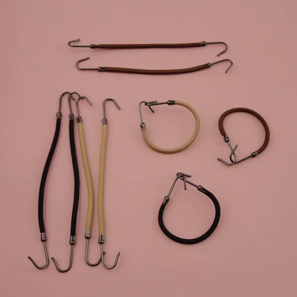 50PCS Assorted Colors 3mm*12.5cm Black/brown/coffee Double Hooks Ends elastic ponytail holder Hair bands hair ties for bun head
50PCS Assorted Colors 3mm*12.5cm Black/brown/coffee Double Hooks Ends elastic ponytail holder Hair bands hair ties for bun head