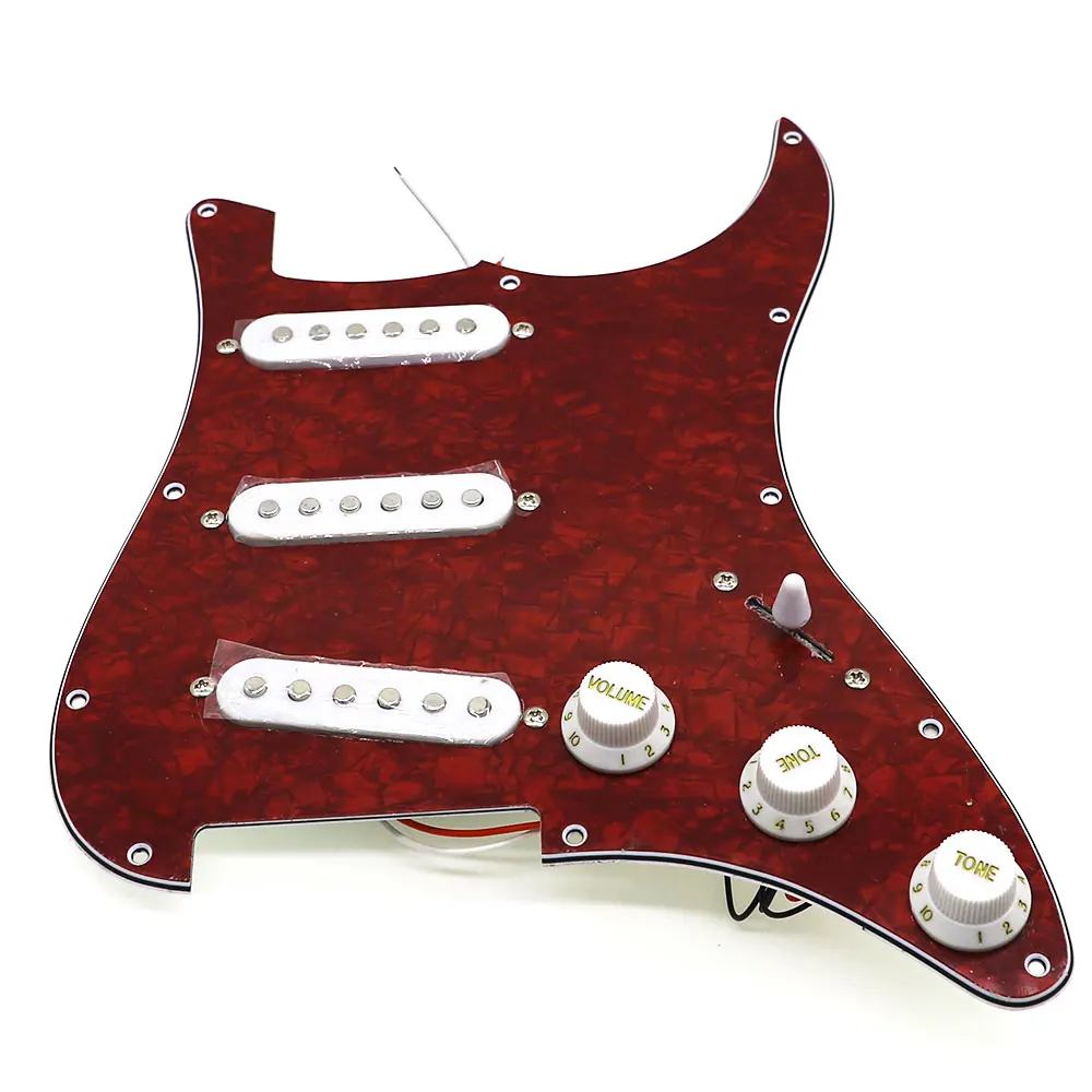 Loaded Strat Electric Guitar Pickguard Prewired ST Pickguard with Ceramic Single Colis Pickups Fits For Fender
Loaded Strat Electric Guitar Pickguard Prewired ST Pickguard with Ceramic Single Colis Pickups Fits For Fender