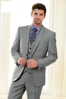 2017 Custom Made Notch Collar Gray Groomsman Wedding Suits Business Men Daily Wear Men's Formal Prom Suits (Jacket+Pants+Vest)
2017 Custom Made Notch Collar Gray Groomsman Wedding Suits Business Men Daily Wear Men's Formal Prom Suits (Jacket+Pants+Vest)