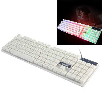 Mini Slim Mechanical Feel Keyboard Colorful LED Illuminated Backlit USB Wired PC Rainbow Game Keyboard
Mini Slim Mechanical Feel Keyboard Colorful LED Illuminated Backlit USB Wired PC Rainbow Game Keyboard