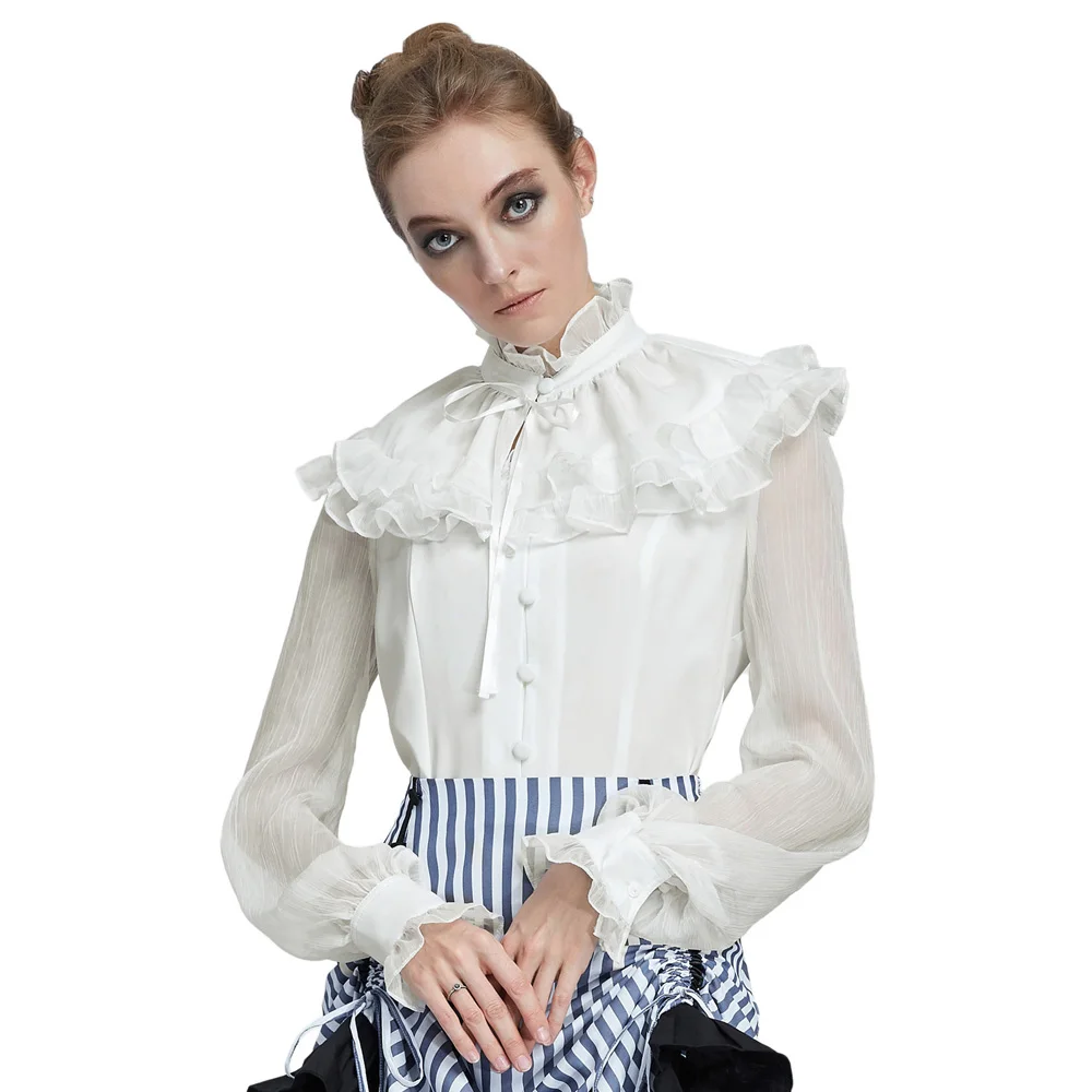 gothic shirt Women tops Vintage steampunk Renaissance Long Sleeve Ruffled Cape blouse retro vintage Shirt party club wear Tops
gothic shirt Women tops Vintage steampunk Renaissance Long Sleeve Ruffled Cape blouse retro vintage Shirt party club wear Tops
