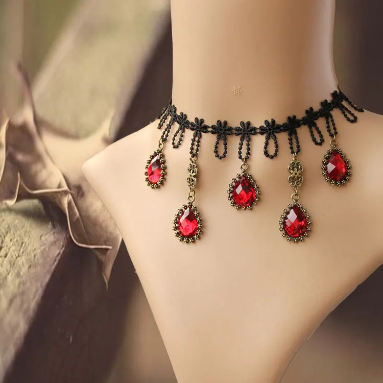 Maxi Statement Bohemia Red Bead Choker Necklace Collar Women Jewelry Accessories Fashion Black Lace Necklaces 2015 Brand JL-50
Maxi Statement Bohemia Red Bead Choker Necklace Collar Women Jewelry Accessories Fashion Black Lace Necklaces 2015 Brand JL-50