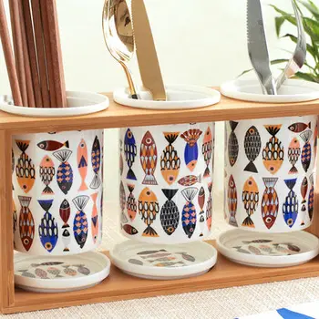 Original multi-function ceramic tube drain chopsticks knife fork storage box Spice jar kitchen storage
Original multi-function ceramic tube drain chopsticks knife fork storage box Spice jar kitchen storage