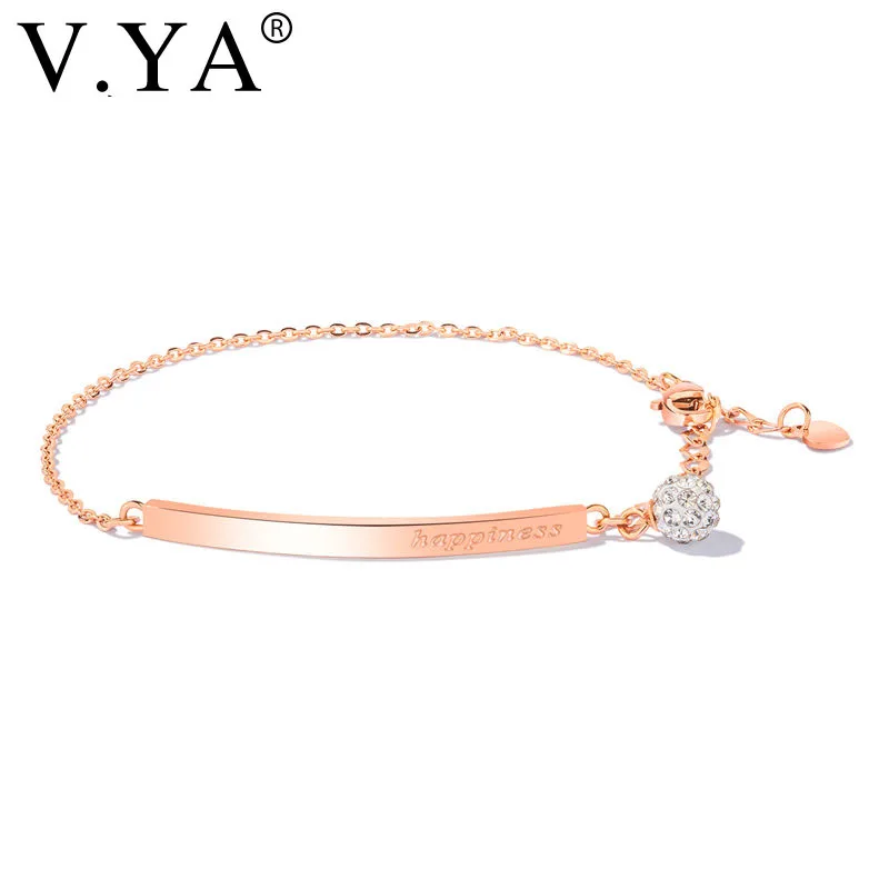 V.YA Happiness Stainless Steel Women Bracelets Fashion Simple Rose Gold Silver Crolor Wedding Anniversary Adjustable Bracelets
V.YA Happiness Stainless Steel Women Bracelets Fashion Simple Rose Gold Silver Crolor Wedding Anniversary Adjustable Bracelets