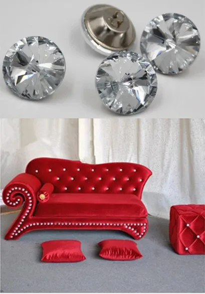 

50pcs 20mm Sofa Upholstery Crystal Rhinestone Diamante Button Headboard Tufting