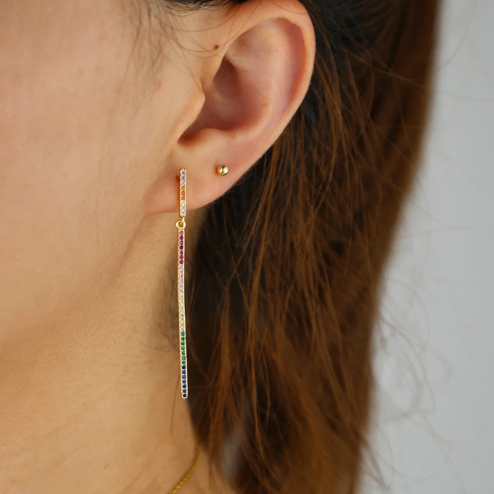 Minimal minimalist rainbow tennis jewelry tiny colorful cz tassel chain Romantic long earring for women stacking fashion jewelry
Minimal minimalist rainbow tennis jewelry tiny colorful cz tassel chain Romantic long earring for women stacking fashion jewelry