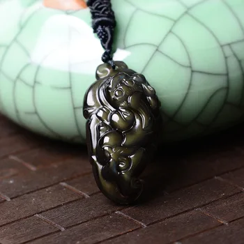 A natural ice Rainbow Obsidian pendant flourishes brave lucky jewelry wholesale goods transport
A natural ice Rainbow Obsidian pendant flourishes brave lucky jewelry wholesale goods transport