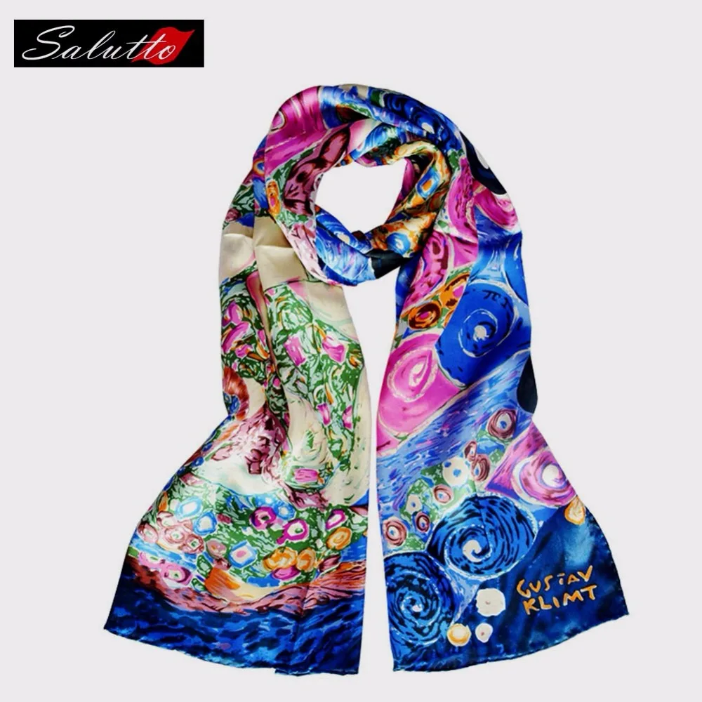 SALUTTO 100% Long Silk Woman Scarf Spring Shawls famous oil Painting Bandana Luxury Echarpes Foulards Femme Shemagh Bufanda
SALUTTO 100% Long Silk Woman Scarf Spring Shawls famous oil Painting Bandana Luxury Echarpes Foulards Femme Shemagh Bufanda