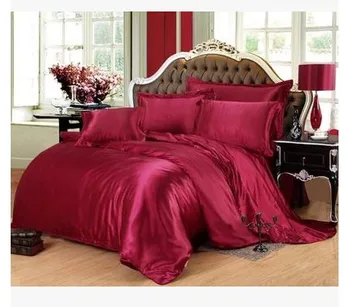 Wine red Silk Bedding set Satin Super King size queen full twin duvet cover fitted bed sheet double bedspreads linen doona 5pcs
Wine red Silk Bedding set Satin Super King size queen full twin duvet cover fitted bed sheet double bedspreads linen doona 5pcs