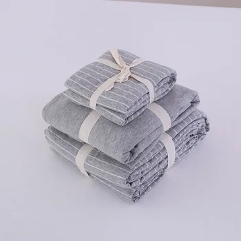 Quality 4pcs Fitted Sheet Quilt Duvet Cover Pillowcase Pillow Sham Bedding Set 100% Cotton Jersey Gray White Strip
Quality 4pcs Fitted Sheet Quilt Duvet Cover Pillowcase Pillow Sham Bedding Set 100% Cotton Jersey Gray White Strip