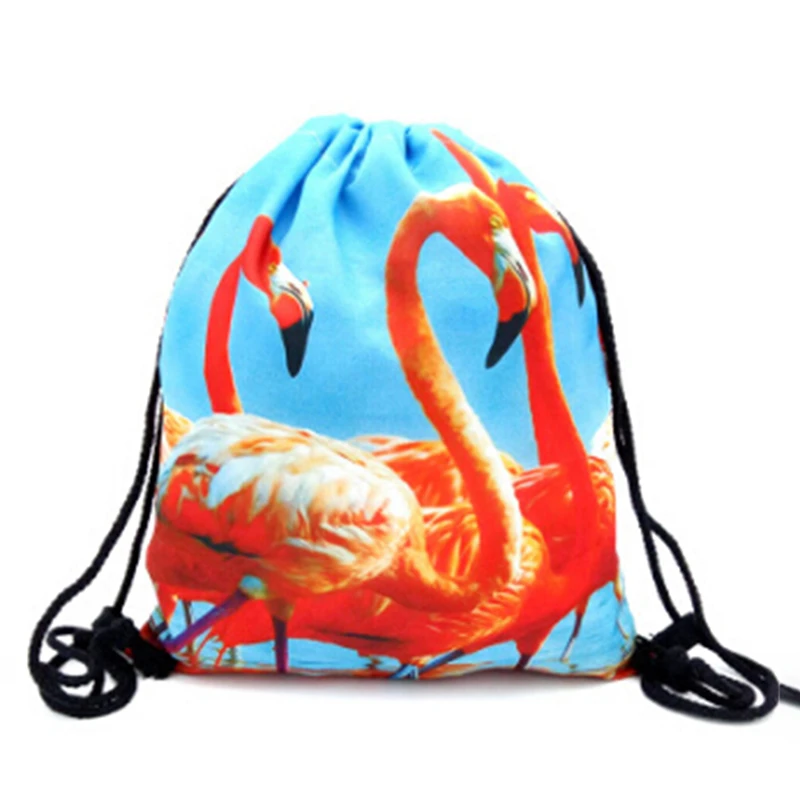 Фламинго печать Drawstring спортивная сумка для путешествий отдыха на природе