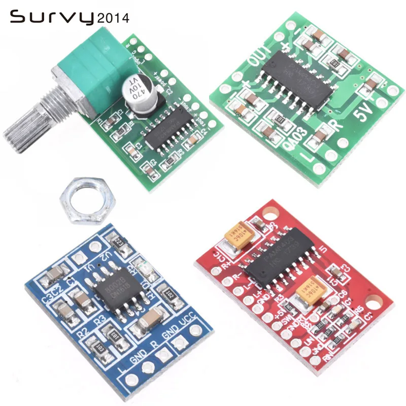 PAM8403 DC 5V 2 Channel USB Digital Audio Amplifier Board Module 2 * 3W Volume Control with Potentionmeter
PAM8403 DC 5V 2 Channel USB Digital Audio Amplifier Board Module 2 * 3W Volume Control with Potentionmeter