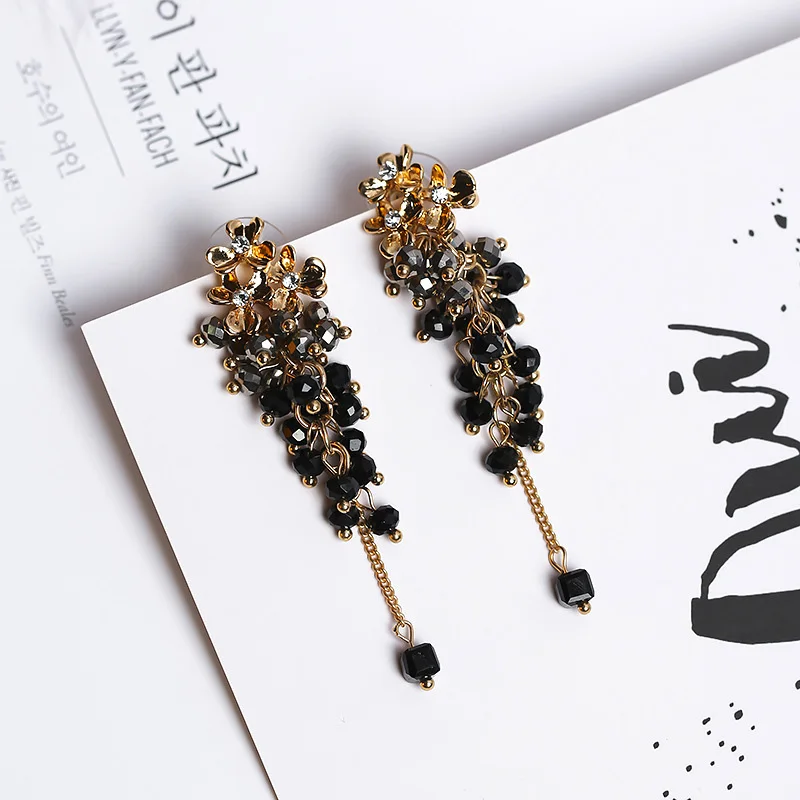 2018 New Handmade Metal Flower Crystal Beads Tassel Earrings For Women Accessories Fashion Jewelry Long Pendientes
2018 New Handmade Metal Flower Crystal Beads Tassel Earrings For Women Accessories Fashion Jewelry Long Pendientes