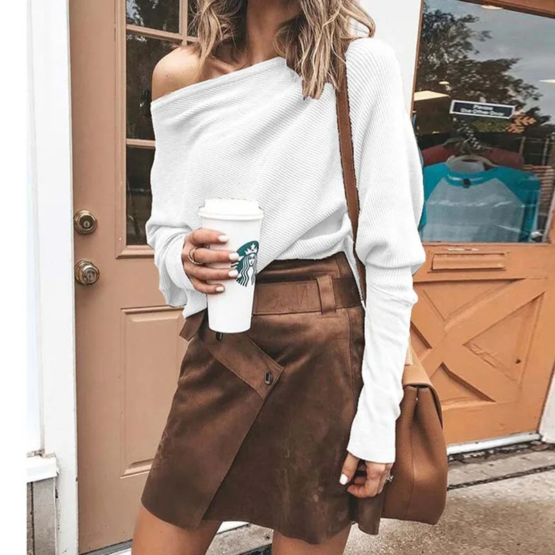 2019 Autumn Off Shoulder Tshirt Women Bat sleeve T-shirt Female Ladies Sexy Tee Shirt Femme Fashion T Shirt For Women
2019 Autumn Off Shoulder Tshirt Women Bat sleeve T-shirt Female Ladies Sexy Tee Shirt Femme Fashion T Shirt For Women