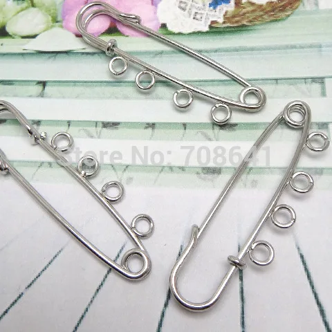 50x15mm Kilt Pins Blank Base Brooches Clip with 4 Loops Safety-pins DIY Findings Multi-color Plated | Украшения и аксессуары