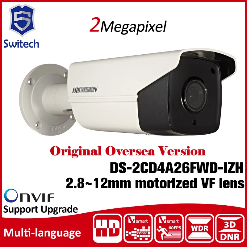 Hikvision English version DS-2CD4A26FWD-IZH(2.8~12mm) 2MP Low Light Smart Camera Support 128G on-board storage PoE IP67
Hikvision English version DS-2CD4A26FWD-IZH(2.8~12mm) 2MP Low Light Smart Camera Support 128G on-board storage PoE IP67