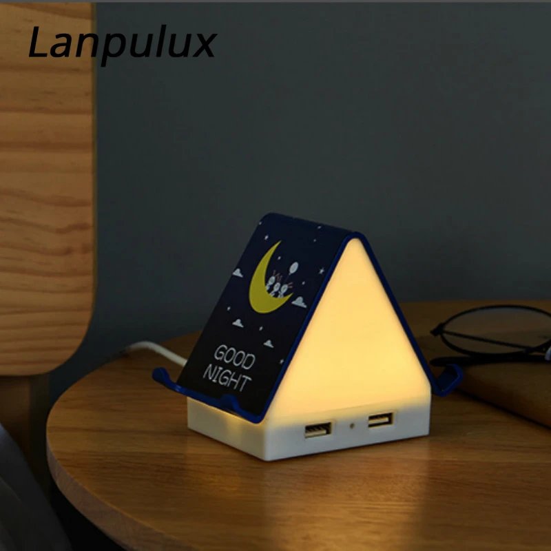 Lanpulux Multi-function House Night Light Mobile Phone Bracket Smart Multi-port USB Socket Lighting Eye Protection Bedside Lamp
Lanpulux Multi-function House Night Light Mobile Phone Bracket Smart Multi-port USB Socket Lighting Eye Protection Bedside Lamp