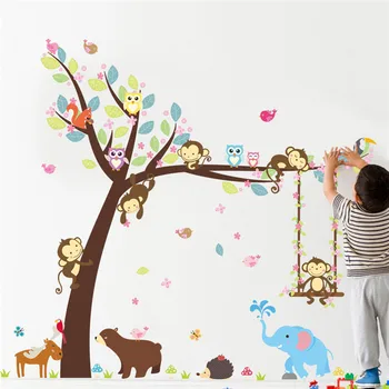Forest Animals Tree wall stickers for kids room Monkey Bear Jungle wild Children Wall Decal Nursery Bedroom Decor Poster Mural
Forest Animals Tree wall stickers for kids room Monkey Bear Jungle wild Children Wall Decal Nursery Bedroom Decor Poster Mural