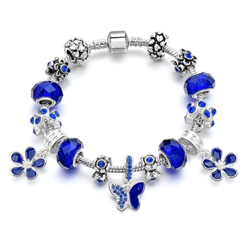 Athina 2017 New Vintage Silver Plant Blue Pink Crystal beads Wedding DIY Charm Bracelets For Women with Butterfly 2 Flowers
Athina 2017 New Vintage Silver Plant Blue Pink Crystal beads Wedding DIY Charm Bracelets For Women with Butterfly 2 Flowers