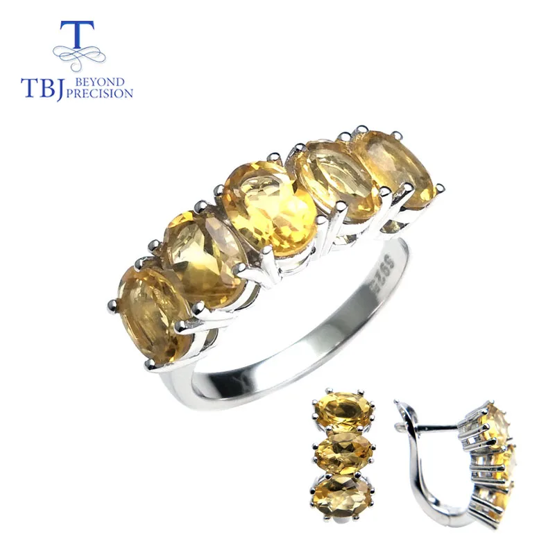 TBJ,natural citrine stone jewelry set ring and earring in 925 sterling silver fine jewelry for women daily wear Valentine gift
TBJ,natural citrine stone jewelry set ring and earring in 925 sterling silver fine jewelry for women daily wear Valentine gift