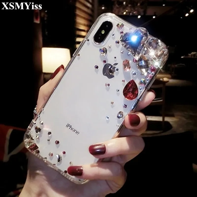 Для Samsung S6 S7 S8 S9 S10 S20 S21 плюс Lite Note5 8 9 10 20 Роскошный украшенный алмазами чехол со