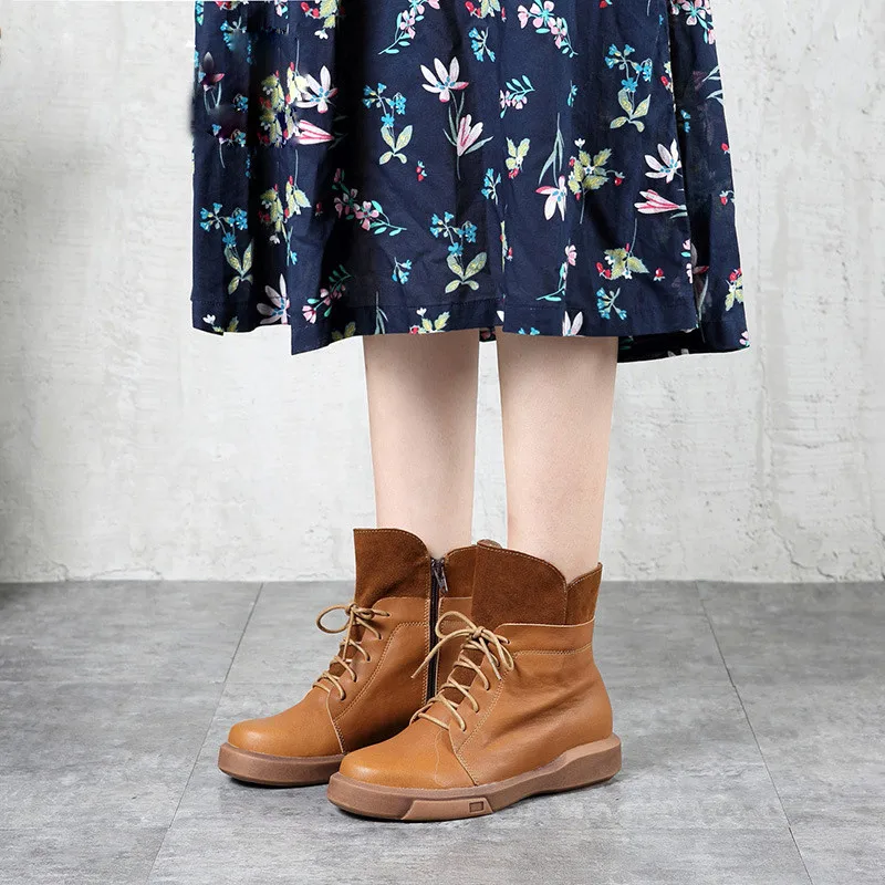 Spring Autumn Ankle Boots Round toe Women Shoes Lace Up Martin Motorcycle boots Genuine Leather British Style Women Short Boots
Spring Autumn Ankle Boots Round toe Women Shoes Lace Up Martin Motorcycle boots Genuine Leather British Style Women Short Boots