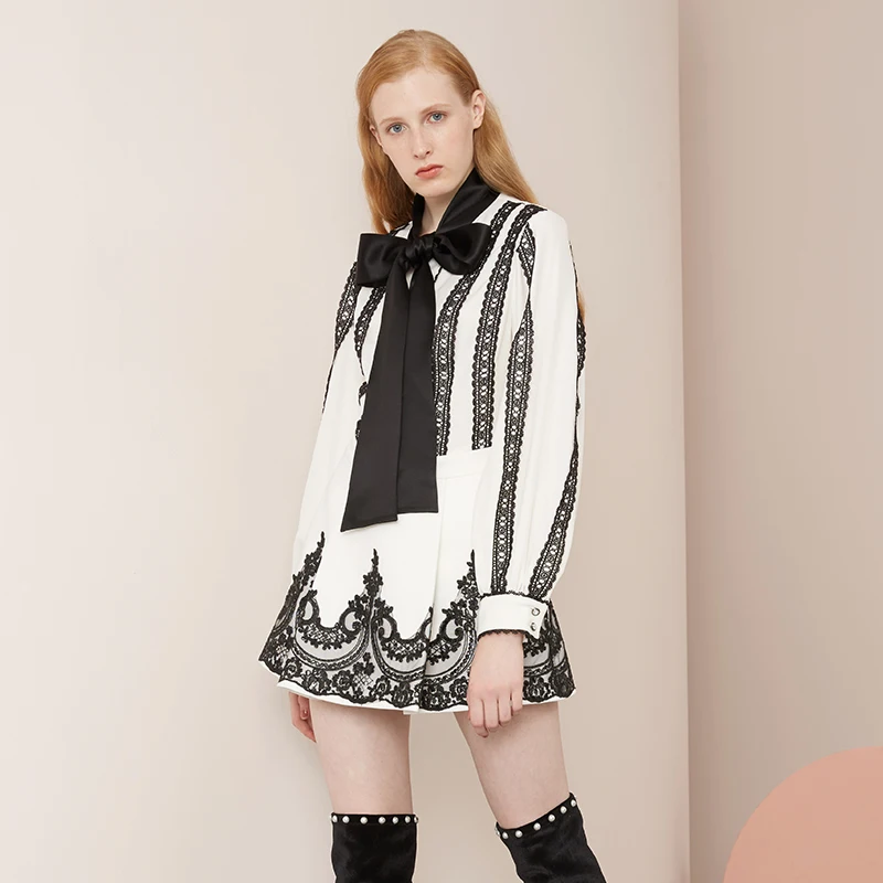 Spring Elegant Ladies Office Two Piece Set Long Sleeve Bow Top+ High Waist A-line Mini Skirt 2 Piece Outfits 2019
Spring Elegant Ladies Office Two Piece Set Long Sleeve Bow Top+ High Waist A-line Mini Skirt 2 Piece Outfits 2019