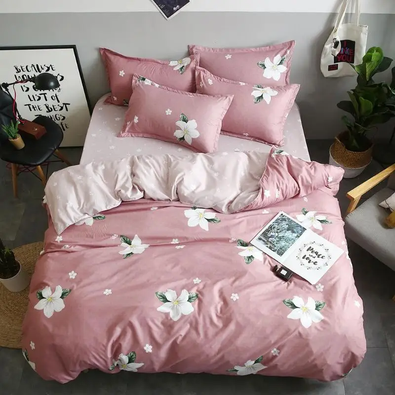 4Pcs/Set Bedding Set Flower Printed Bed Quilt Duvet Cover Flat Bed Sheet Pillowcases Home Textile King Size Bed Set 2019 New
4Pcs/Set Bedding Set Flower Printed Bed Quilt Duvet Cover Flat Bed Sheet Pillowcases Home Textile King Size Bed Set 2019 New