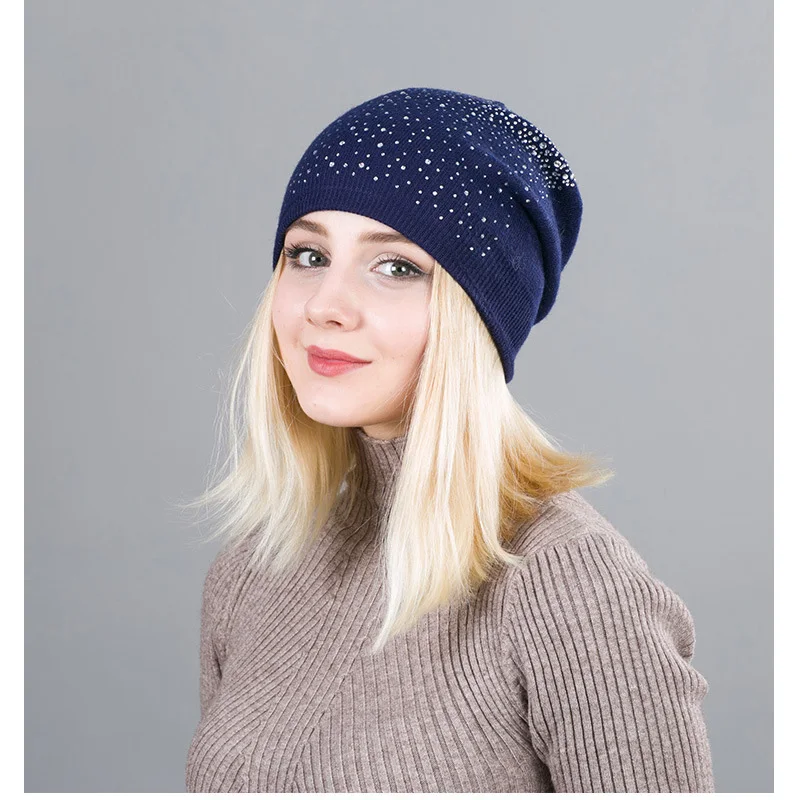 Beanie Women Wool Knit Rhinestone Hat Winter Autumn Warm Slouch Ski Accessory Double Layers Soft Casual Outdoor Headwear
Beanie Women Wool Knit Rhinestone Hat Winter Autumn Warm Slouch Ski Accessory Double Layers Soft Casual Outdoor Headwear