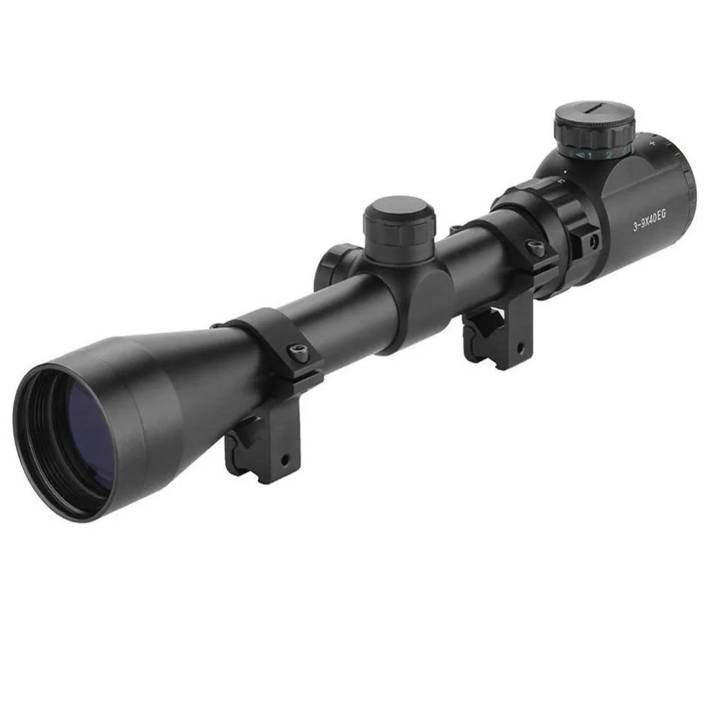 UniqueFire 3-9x40 Red And Green Mil Dot Zoom Tactical Scope Optics Telescopic Sight Free shipping