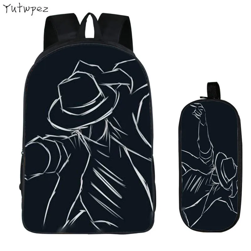 DIY Michael Jackson 2PC Set with Pencil Case Student Backpacks Printing Cool Children SchoolBags For Boys Women Men Book Bag New
DIY Michael Jackson 2PC Set with Pencil Case Student Backpacks Printing Cool Children SchoolBags For Boys Women Men Book Bag New