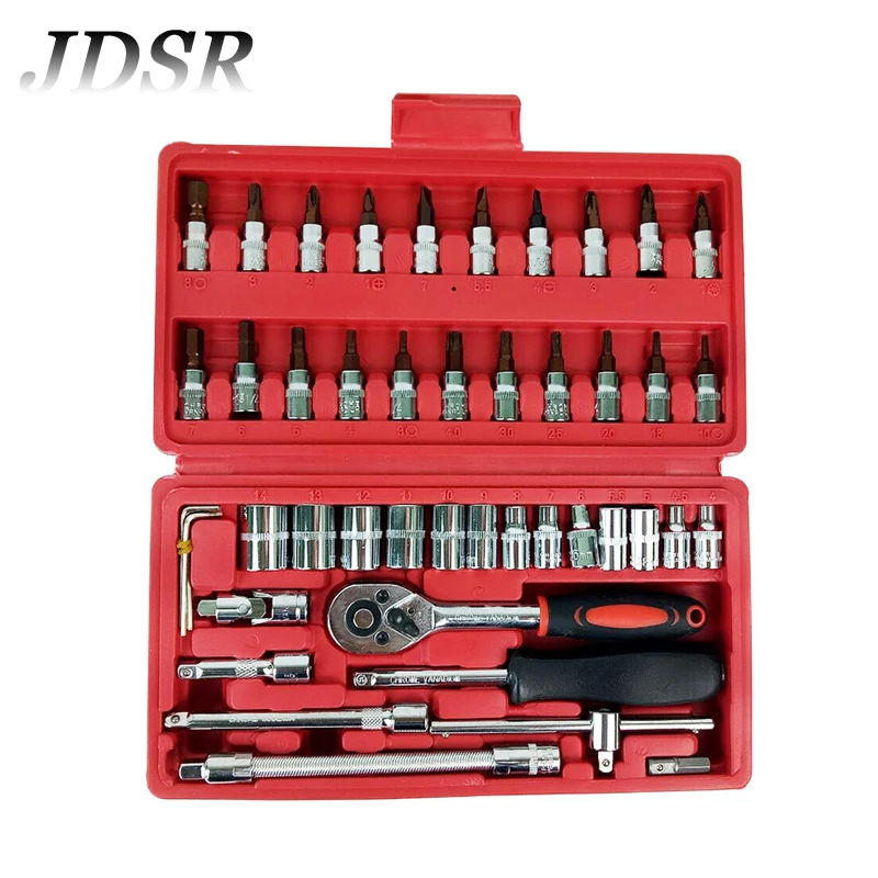 JDSR 46Pcs Bronze Sleeve Set Ratchet Wrench Set Auto Repair Combination Tool Multi-function Universal Wrench/Hand Tool Set
JDSR 46Pcs Bronze Sleeve Set Ratchet Wrench Set Auto Repair Combination Tool Multi-function Universal Wrench/Hand Tool Set