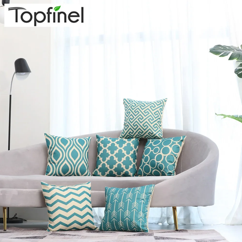 Topfinel Teal Geometric Cushion Covers Cotton Linen Throw Pillowcases for Sofa Chair Bed Home Decorative Scandinavian Style
Topfinel Teal Geometric Cushion Covers Cotton Linen Throw Pillowcases for Sofa Chair Bed Home Decorative Scandinavian Style