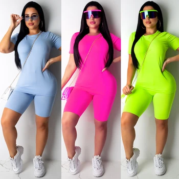 Hirigin Hot Sale Women's 2pcs Sports Short Sleeve Solid Tracksuit Set Colored Casual Crop Top Pants
Hirigin Hot Sale Women's 2pcs Sports Short Sleeve Solid Tracksuit Set Colored Casual Crop Top Pants