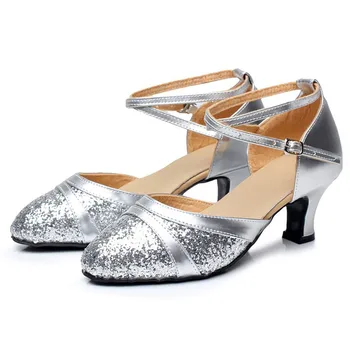 Sandals round toe spike heels silver gold black Women's Ballroom Tango Latin Salsa Dancing Shoes Sequins Shoes Social Dance Shoe
Sandals round toe spike heels silver gold black Women's Ballroom Tango Latin Salsa Dancing Shoes Sequins Shoes Social Dance Shoe