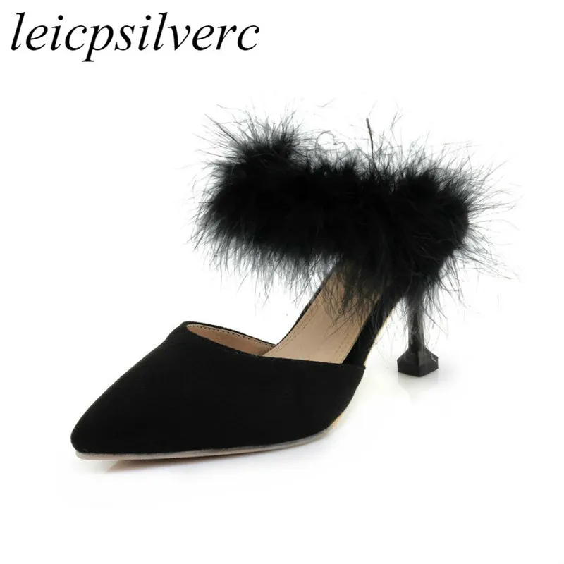 Women Slippers Mules Shoe Summer High Heel Sandals 2018 Outside Casual Slides Faux Fur Pointed Toe Sexy Fashion Black Pink White
Women Slippers Mules Shoe Summer High Heel Sandals 2018 Outside Casual Slides Faux Fur Pointed Toe Sexy Fashion Black Pink White