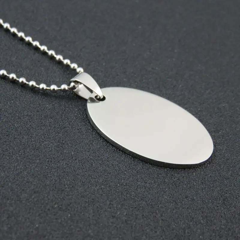 Silver Tone Polished Smooth Stainless Steel elliptical Dogtags Pendant Necklace For Man And Women, Fashion Gift Jewelry
Silver Tone Polished Smooth Stainless Steel elliptical Dogtags Pendant Necklace For Man And Women, Fashion Gift Jewelry