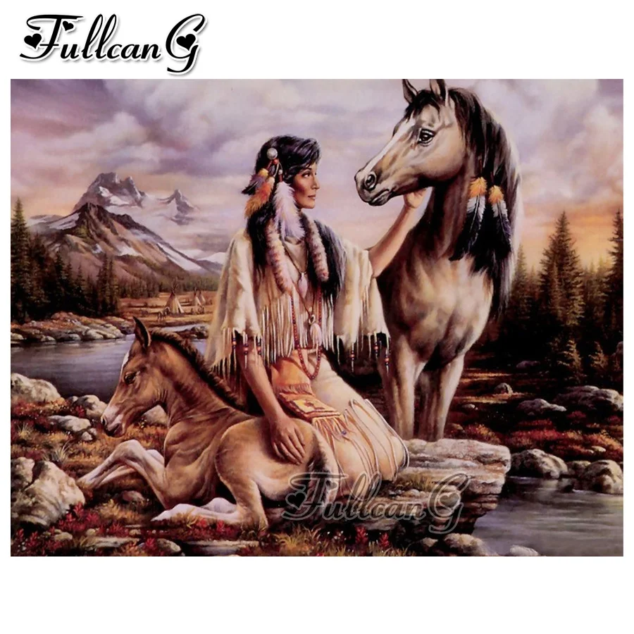 FULLCANG 5d diy diamond painting indian woman and horse mozaika handmade embroidery kit full square/round drill decor FC600
FULLCANG 5d diy diamond painting indian woman and horse mozaika handmade embroidery kit full square/round drill decor FC600