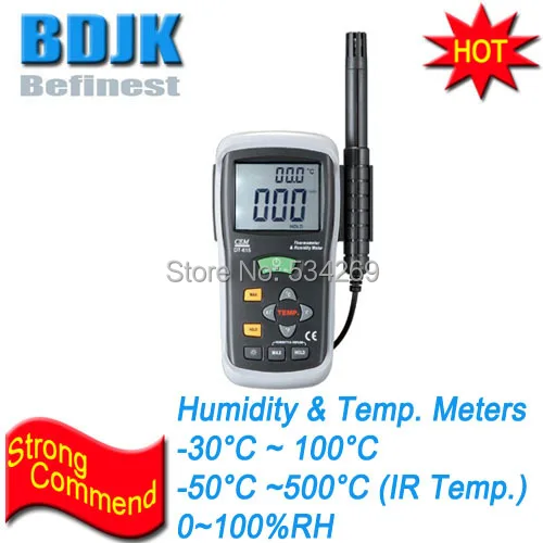 Digital Hygrometer and Infrared Thermometer with Probe Measuring Instrument