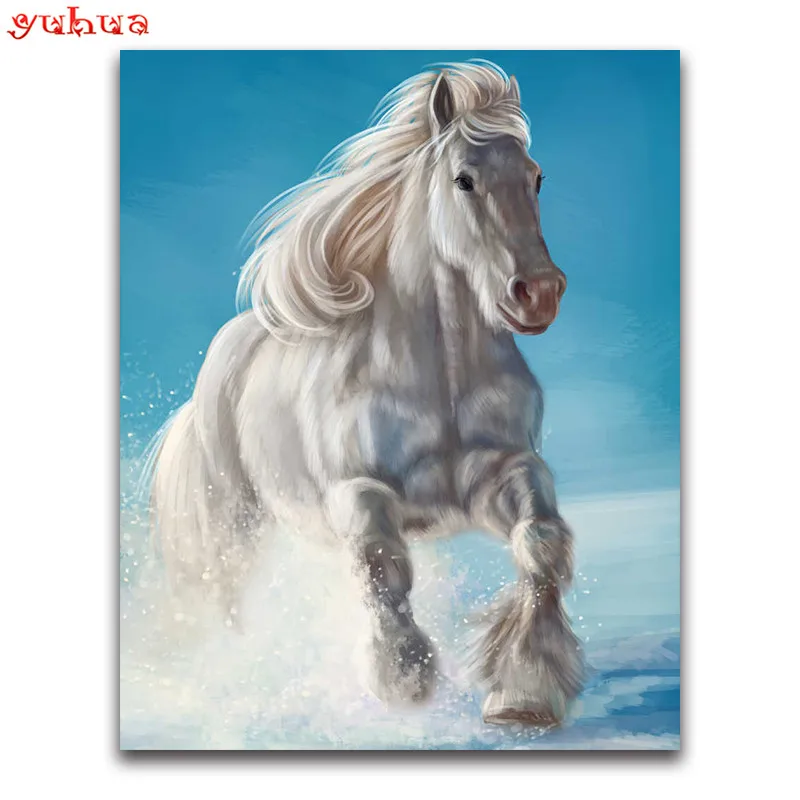 Round Diamond painting Cross stitch Animal Horse DIY 3D Diamond mosaic colorful Full Square Diamond embroidery dierlijk Unicorn_