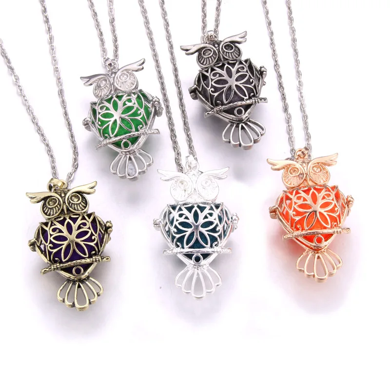 New style owl 5-colors Aromatherapy lockets Perfume Aroma Diffuser necklace Essential Oils Diffuser cage Pendant Necklace
New style owl 5-colors Aromatherapy lockets Perfume Aroma Diffuser necklace Essential Oils Diffuser cage Pendant Necklace