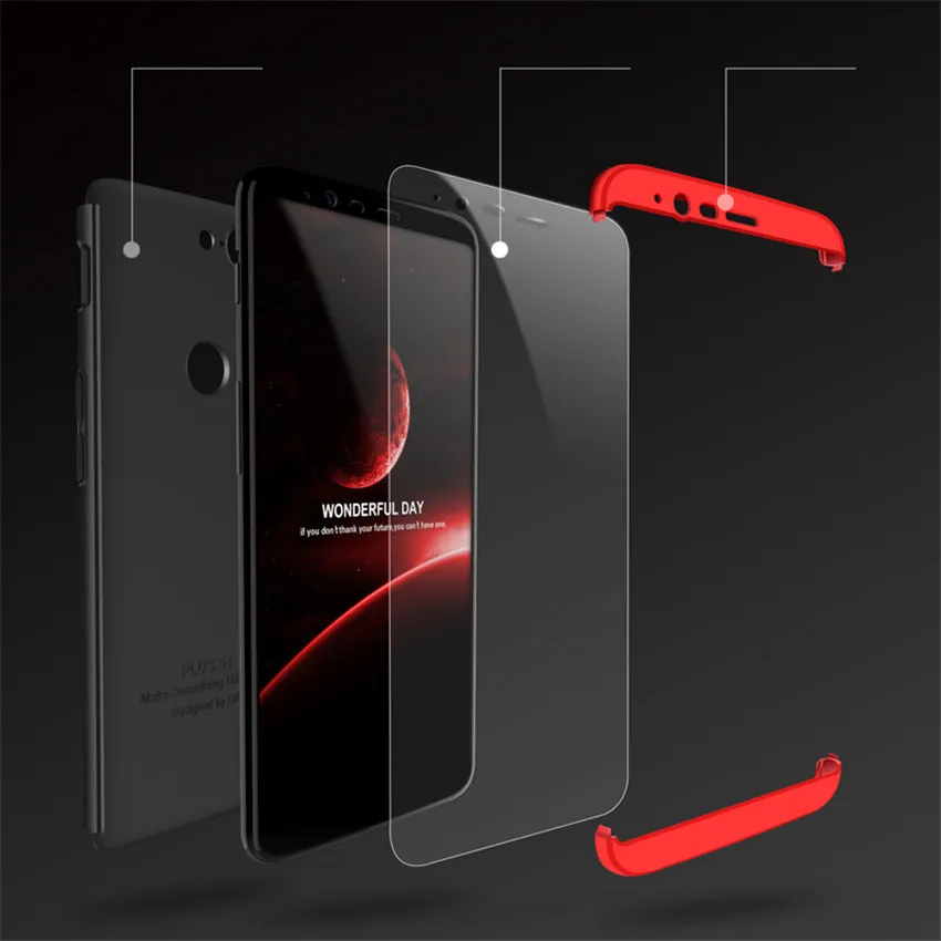 Bosilang 360 Full Protection Plastic Hard Case +Tempered Glass Screen Protector Film 3-piece design for Oneplus 5T
Bosilang 360 Full Protection Plastic Hard Case +Tempered Glass Screen Protector Film 3-piece design for Oneplus 5T