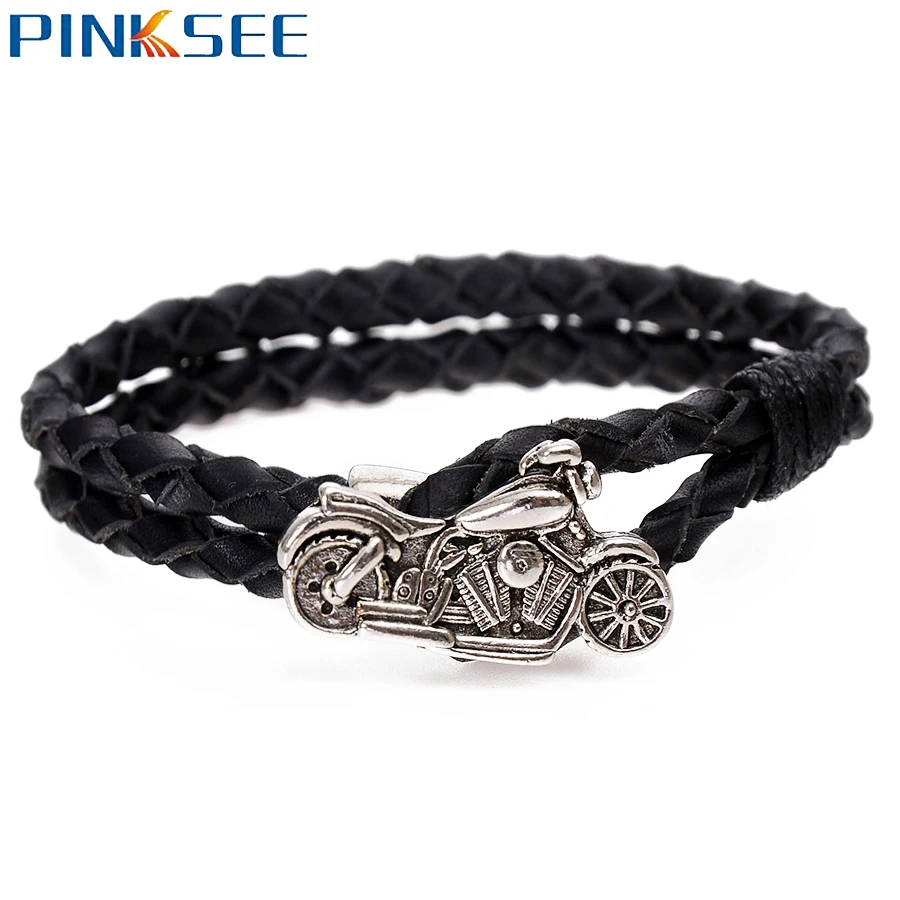 Cool Men Gothic Braided Weave Real Cow Leather Bracelet Punk Alloy Cross Motorcycle Charms Cuff Bangles Skull Jewelry Black
Cool Men Gothic Braided Weave Real Cow Leather Bracelet Punk Alloy Cross Motorcycle Charms Cuff Bangles Skull Jewelry Black