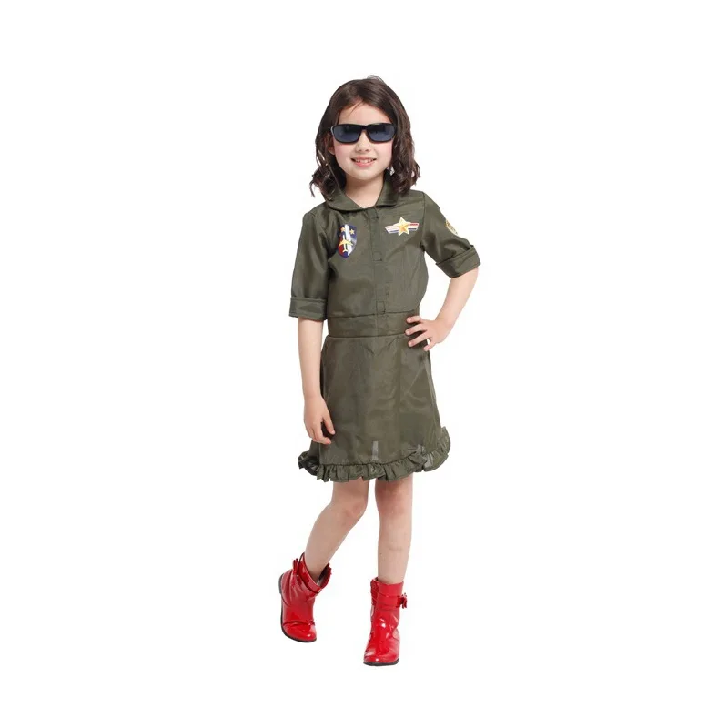 Girls Dresses Top Gun Air Force Halloween Costume Polyester Kids Career Role Cosplay Fancy Army Green Clothing Costumes
Girls Dresses Top Gun Air Force Halloween Costume Polyester Kids Career Role Cosplay Fancy Army Green Clothing Costumes