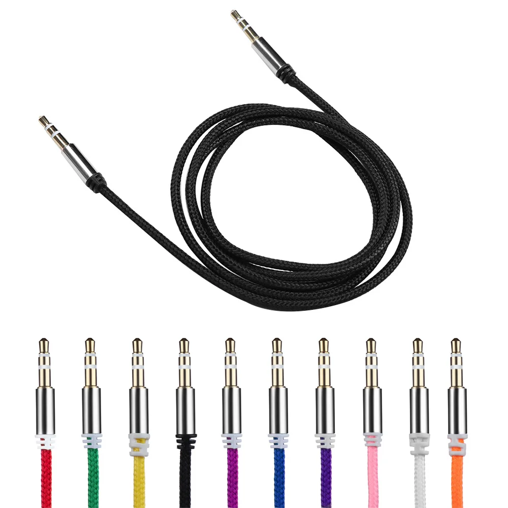 AUX Cable 3.5mm Jack Nylon Cable Metal Shell Jack Male to Male Car Aux Auxiliary Cord for Phone MP3 Tablet PC Stereo Audio Cable
AUX Cable 3.5mm Jack Nylon Cable Metal Shell Jack Male to Male Car Aux Auxiliary Cord for Phone MP3 Tablet PC Stereo Audio Cable